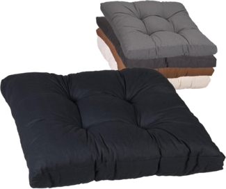 Beo Sitzkissen 50x50 cm wasserabweisend für Lounge Gartenmöbel | Made in EU Lounge-Kissen Anthrazit | Stuhlkissen mit hoher Lichtechtigkeit - UV-Ausbleichschutz | Öko-Tex geprüft schadstofffrei