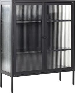 Vitrine LERRYN Metall 90 cm 35 cm Schwarz