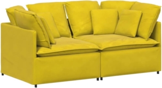 vidaXL Modulares Sofa mit Kissen Samt Gelb 3321255