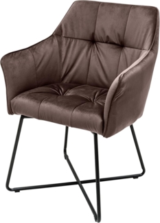riess-ambiente Polsterstuhl LOFT taupe braun / schwarz (Einzelartikel, 1 St), Esszimmer · Samt · mit Armlehne · Retro