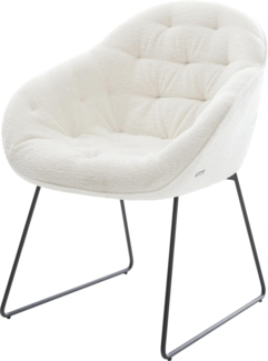 Esszimmerstuhl Gaio-Flex Bouclé Soft Beige Kufengestell Schwarz