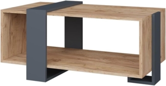 Vicco Couchtisch Aven, Anthrazit/Goldkraft Eiche, 91.5 x 52 cm