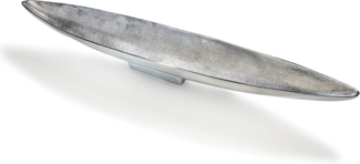 Kobolo Dekoschale Schale XXL Schiffchenform aus Metall 80cm (silberfarben)