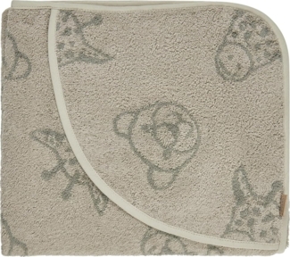 Sterntaler Baby Kapuzenbadetuch 100x100 cm Löwe Leo – Weiches, saugfähiges Baumwoll Badetuch mit niedlicher Applikation – Für Babys und Kleinkinder, steingrau