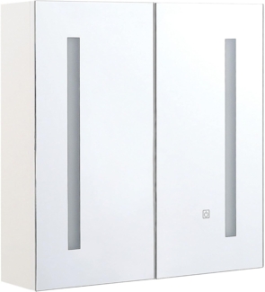 Bad Spiegelschrank weiß / silber mit LED-Beleuchtung 60x60 cm CHABUNCO