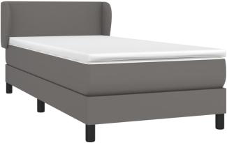Boxspringbett mit Matratze Grau 90x190 cm Kunstleder (Farbe: Grau)