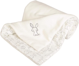 Kaarsgaren Kinderwagendecke für Winter, Größe 70x100 cm, Farbe: Creme/Hase, doppelseitig Kuscheldecke, Babydecke, Erstlingsdecke, Krippe Decke (Creme/Hase)