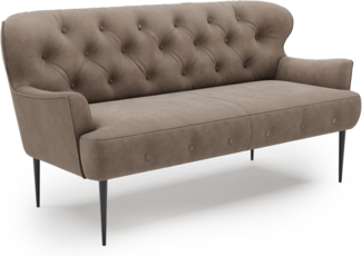 CAVADORE 2,5-Sitzer Küchensofa Amba, Trendige Sitzbank für Küche oder Esszimmer / 173 x 97 x 87 / Flachgewebe: Hellbraun