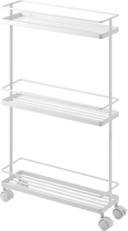 Yamazaki Servierwagen aus weißem Stahl mit Rollen - L38 cm - Weiß
