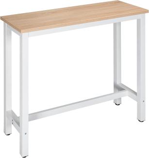 WOLTU BT17hei 1x Bartisch Bistrotisch Stehtisch Esstisch, Metallgestell, Tischplatte aus MDF, Hell Eiche, 120 x 40 x 100 cm(BxTxH)