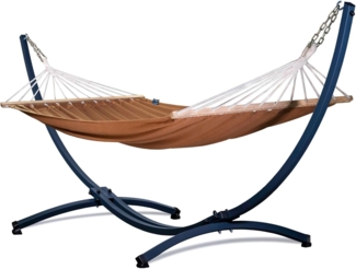 Potenza Stabhängematte mit Gestell bis 220kg I Hängematte- 220x160, 200kg I Roma XXL Braun