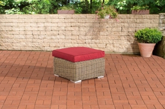 Hocker Bilbao / Madeira Rubinrot