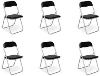 Dmora Set aus sechs Klappstühlen, Farbe schwarz, Maße 43 x 47 x 78 cm
