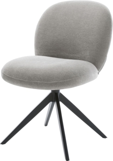 Drehstuhl Nube-Flex Strukturstoff Soft Grau Kreuzgestell breit Schwarz 360° drehbar Wippfunktion Taschenfederkern