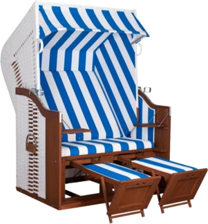 TRENDY by deVries Strandkorb "Profi Ostsee FEHMARN" PE white Des. 991, Größe 124 x 87 x 159 cm
