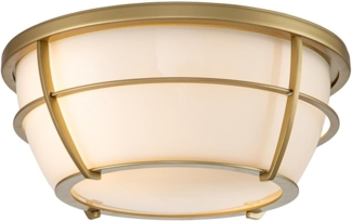 Quoizel QZ-CHANCE-F-PNBR Badezimmerleuchte Chance E27 60W IP44 Stahl, Glas; natürliches Altmessing B:32. 7cm Ø32. 7cm dimmbar