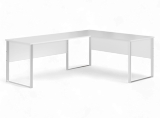 Stella Trading Amanda Eckschreibtisch in Weiß - Moderner Bürotisch Computertisch in L-Form für Ihr Home-Office - 223 x 77 x 73 cm (B/H/T)