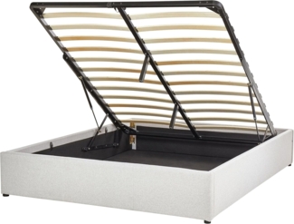 Bett mit Stauraum DINAN 140 x 200 cm Stoff Hellgrau