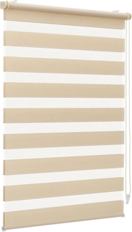 Sekey Doppelrollo Klemmfix ohne Bohren für Fenster, Doppelrollo 80 cm breit, Duo Rollo Jalousie Sonnenschutz, 80x150 cm, Gelbleinen