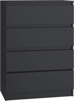 CDF Kommode Malwa M4 | Farbe: Schwarz | Schrank für Dokumente, Kleinigkeiten | Ideal für Wohnzimmer, Schlafzimmer, Kinderzimmer, Jugendzimmer und Büro | 4 geräumige Schubladen