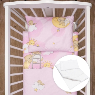 Baby Comfort 4-teiliges Bettwäsche für Kinder 80x70 cm Bettdecke, Kissen, Bettbezug und Kissenbezug (Muster 5)