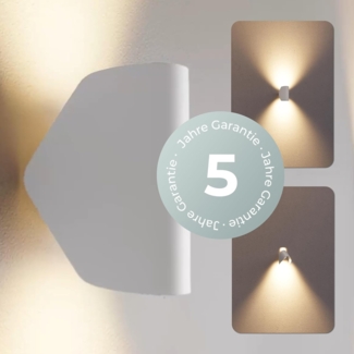 Neona LED Wandleuchte POLARIS Weiß, Innovative 360° drehbares Leuchtelement und 45° Neigungsmöglichkeit, LED fest integriert, Warmweiß