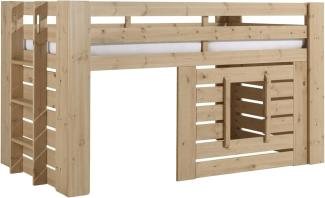 Vipack 'Oliver' Halbhochbett, 90x200 cm, Kiefer Farbe Oak