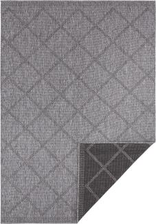 In- & Outdoor Wendeteppich Corsica Schwarz Anthrazit - 160x230x0,5cm