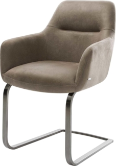 Freischwinger Pejo-Flex Mikrofaser Taupe Vintage Freischwinger flach Graphit Taschenfederkern