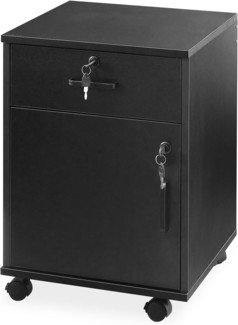 TUKAILAI Rollcontainer, Rollcontainer Abschließbar, Aktenschrank mit Schubladen, Büroschrank mit Rollen, Drucker Ablagefächer für Büromöbel 40 x 40 x 57 cm, Schwarz