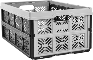 keeeper Stabile Klappbox Ida, Stabiler Kunststoff (PP), 48 x 35 x 23 cm, 32 l, Nordic Grey