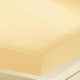 BettwarenShop Feinbiber Spannbettlaken wasserdicht|180x200 - 200x200 cm| vanilleBettwarenShop Feinbiber Spannbettlaken wasserdicht