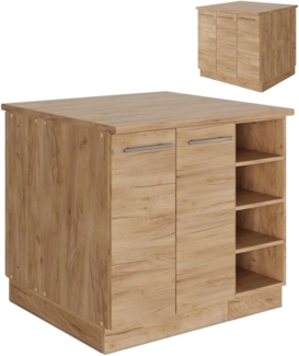 Kücheninsel Fame-Line Goldkraft Eiche 90 cm mit Schublade, ohne Arbeitsplatte Vicco
