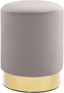 vidaXL Hocker Hellgrau und Golden Samt 28 x 36 cm 249834