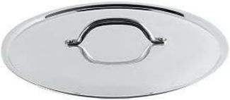 Pentole Agnelli Deckel aus Aluminium mit Griff aus Edelstahl, Silber 22 cm Silber-schwarz