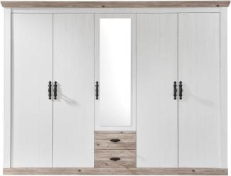 'Rovola' Kleiderschrank in Pinie weiß, Landhaus, 265x201 cm