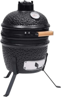 2-in-1 Kamado-Grill Smoker Keramik 56 cm Schwarz 316093