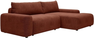 Vente-unique - Ecksofa mit Schlaffunktion - Ecke rechts - Strukturstoff - Terracotta - DAVISO
