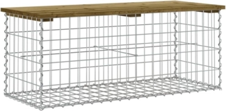 Gartenbank aus Gabionen 103 x 44 x 42 cm Kiefernholz Imprägniert