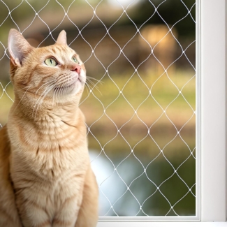 lionto Schutznetz Katzenschutznetz für Balkon & Fenster, BxL: 4x3 m, mit Befestigungsmaterial, transparent, 3 x 4 Meter