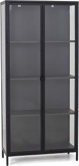 Homexperts 'CLASSIC' Doppelvitrine, Metall - Stahl schwarz, B 80 x H 180 x T 40 cm