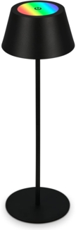 BRILONER – LED Tischlampe Kabellos, RGB Nachttischlampe Touch, Schreibtischlampe, Leselampe, Tischleuchte Outdoor & Indoor, USB-C, Camping Lampe, Warmweißes Licht und buntes Licht, Schwarz