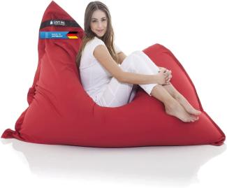 LAZY BAG Original Sitzsack XXL 400L Riesensitzsack aus Baumwolle 180x140cm (Rot)