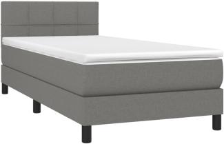 vidaXL Boxspringbett mit Matratze Dunkelgrau 90x190 cm Stoff 3140018