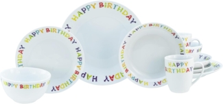 CreaTable, 24168, Serie Happy Birthday, 10-teiliges Geschirrset, Kombiservice aus Porzellan