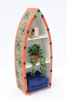 Boot Regal 15A055-M H-96cm Badregal Shabby Badschrank Badmöbel Bootregal