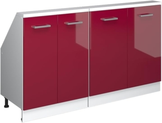 Dachschrägenschrank-Set Rion Bordeaux Hochglanz/Weiß 2er Set Vicco
