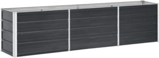 vidaXL Garten Hochbeet Gemüsebeet Pflanzbeet Gartenbeet Frühbeet Pflanzkasten Blumenkasten Blumenbeet Verzinkter Stahl 240 x 40 x 45 cm Anthrazit
