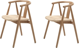 FJORDFORM Esszimmerstuhl, 2'er Set, WohnzimmerstuhL mit Rückenlehne, Küchenstuhl, Papierkordel Natur, Eiche Stuhl, One Size, Perfekt für das Esszimmer