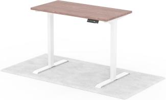 elektrisch höhenverstellbarer Schreibtisch LAPTOP 120x60 cm - Gestell Weiss, Platte Walnuss